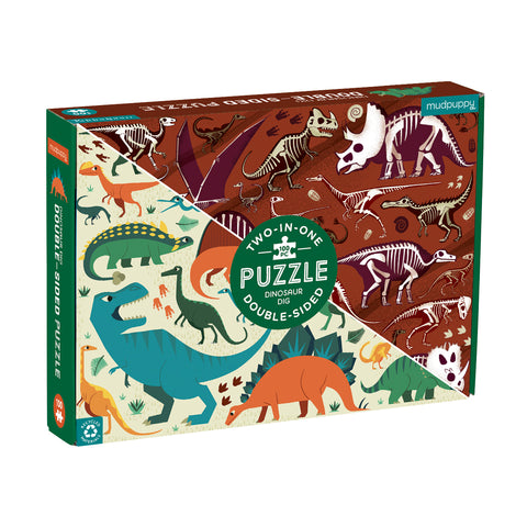 100 piece puzzle | double-sided - dinosaur dig