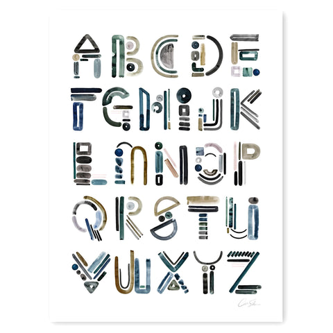 neutral collection | full alphabet print