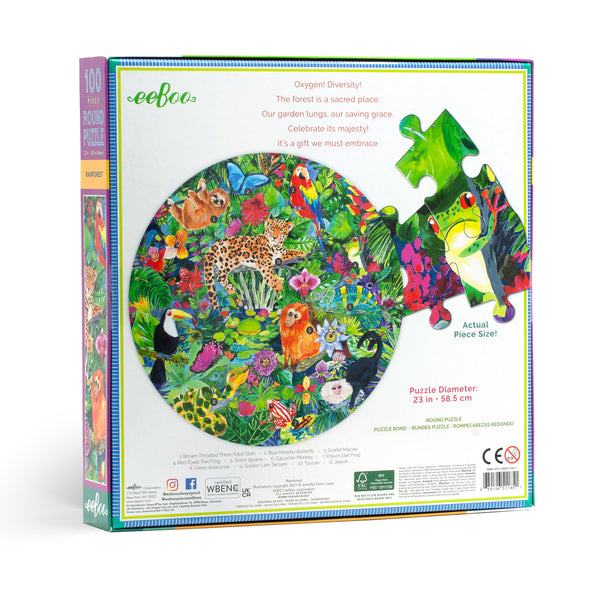 100 piece round puzzle | rainforest