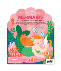 coloring book with stickers | mermaids