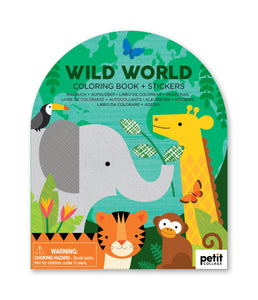 coloring book with stickers | wild world