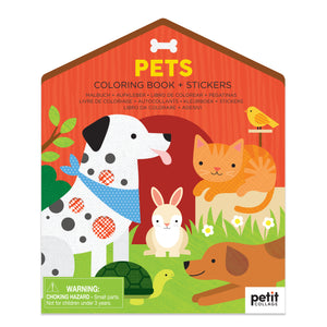 coloring book with stickers | pets
