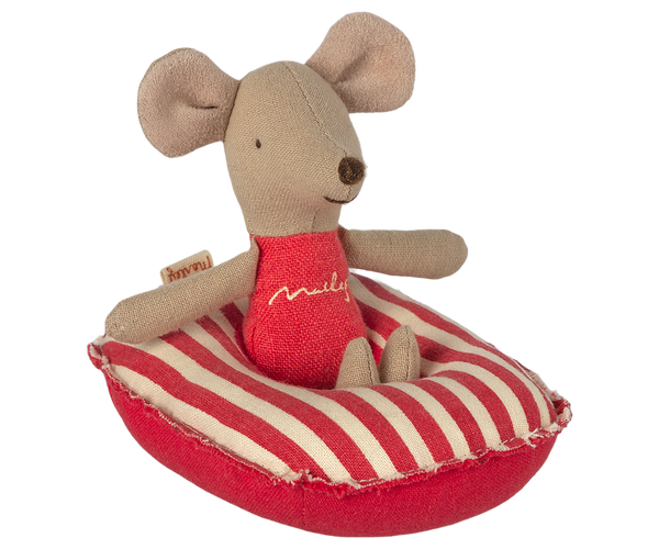 small mouse | rubber boat - red stripe