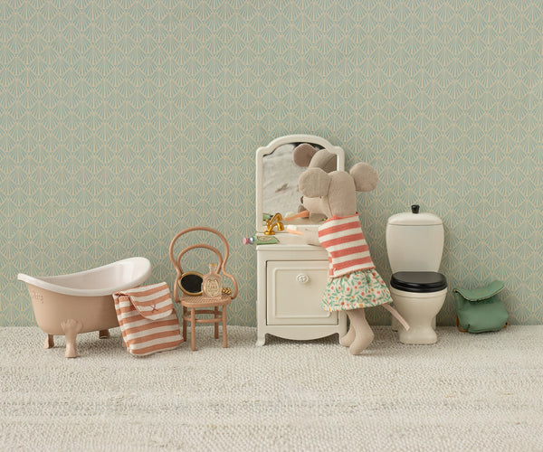 mouse | toothbrush set in bag - coral stripe