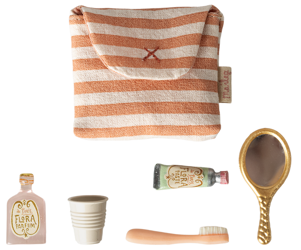 mouse | toothbrush set in bag - coral stripe