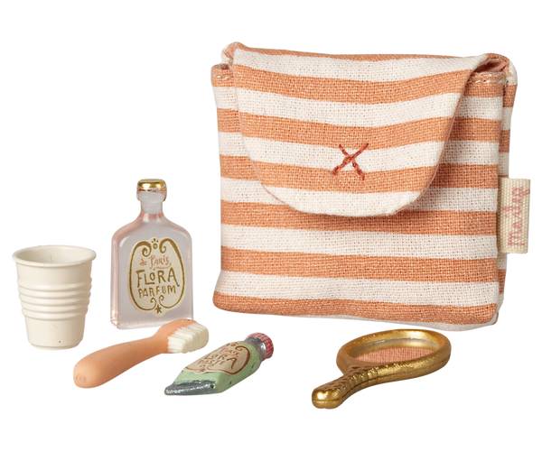 mouse | toothbrush set in bag - coral stripe