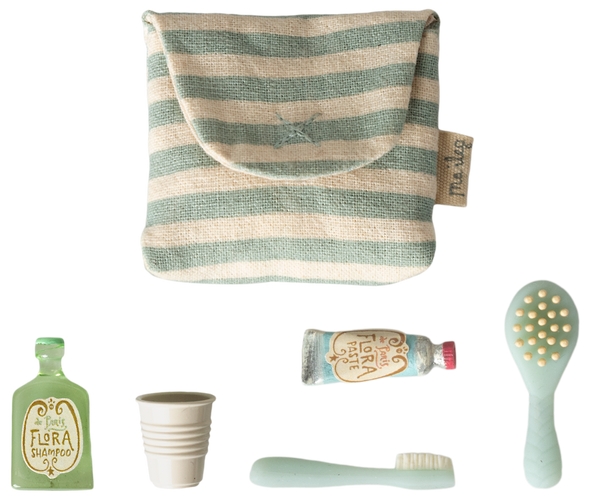 mouse | toothbrush set in bag - blue stripe