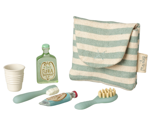 mouse | toothbrush set in bag - blue stripe