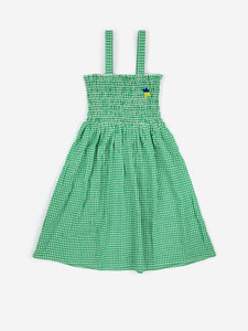 strap dress | green vichy