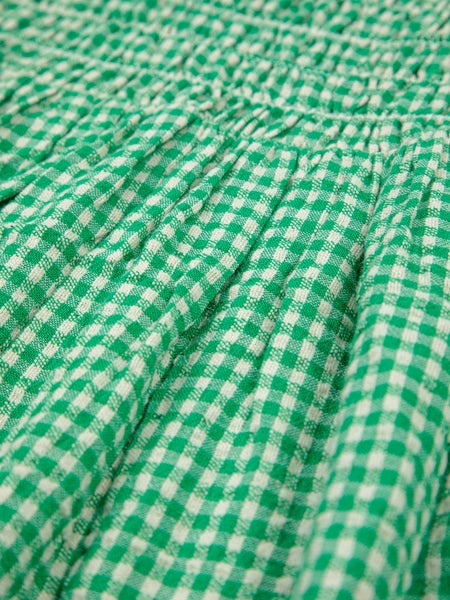 strap dress | green vichy