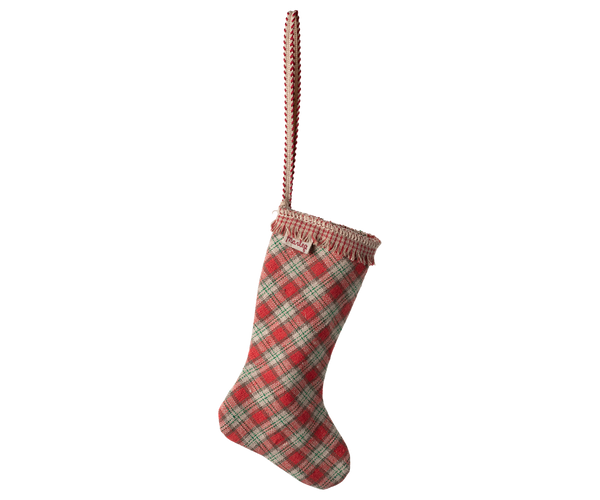 stocking ornament | checker - red