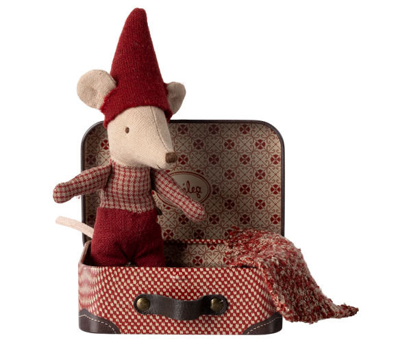 christmas mouse | baby in suitcase