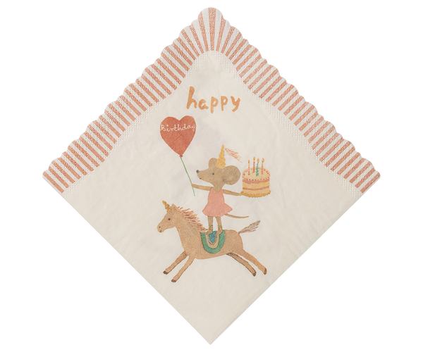 napkin | happy birthday - unicorn