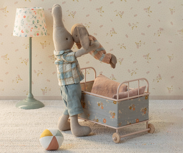 micro | bunny - brown + dusty rose knitted suit