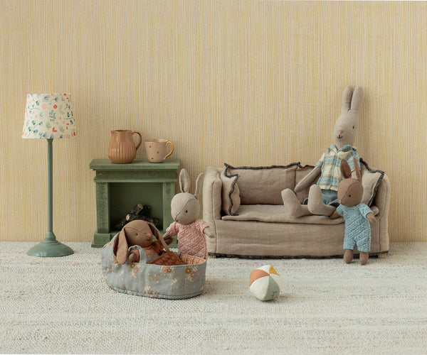 micro | bunny - sand + rose knitted suit