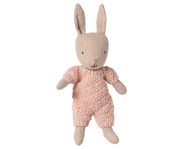 micro | bunny - sand + rose knitted suit