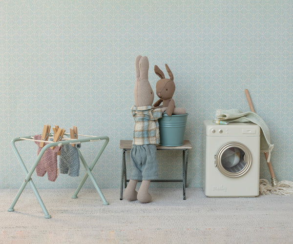 micro | bunny - brown + blue knitted suit