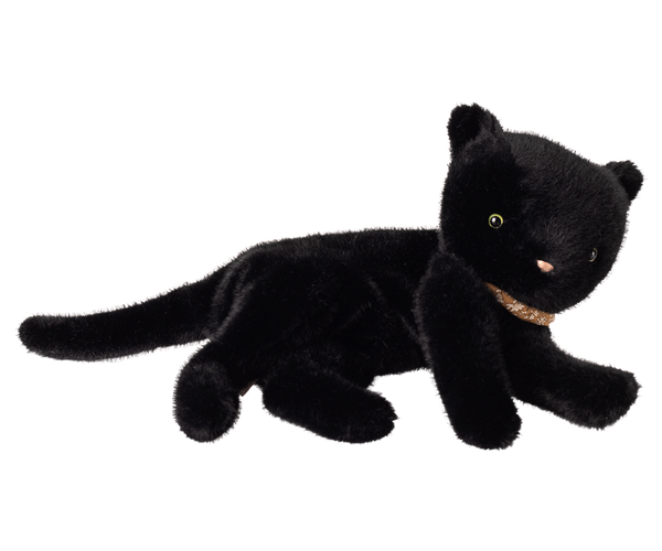 plush sleeping kitten | medium - black