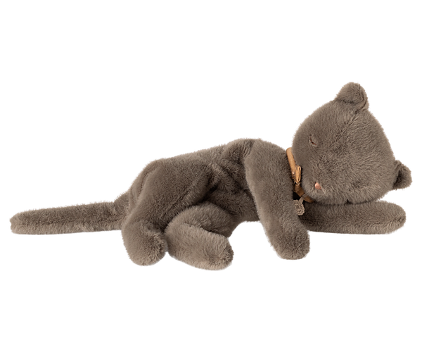 plush sleeping kitten | medium - grey