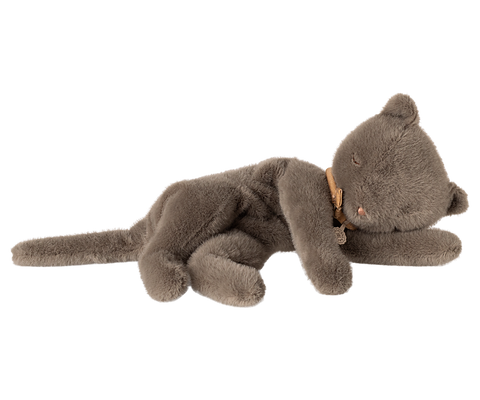 plush sleeping kitten | medium - grey