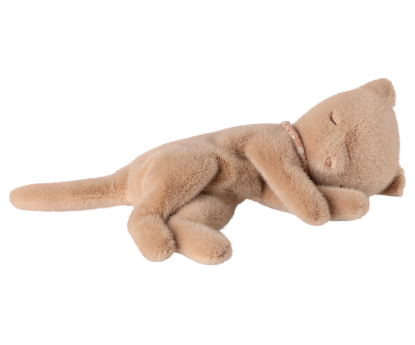 plush sleeping kitten | small - cream peach