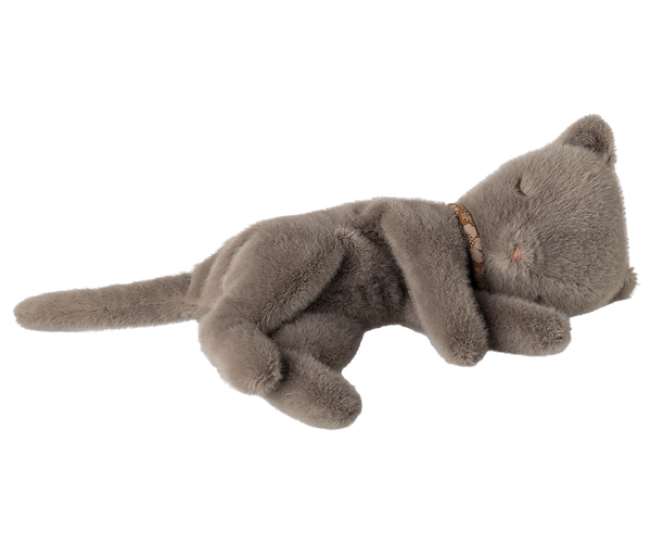 plush sleeping kitten | small - grey