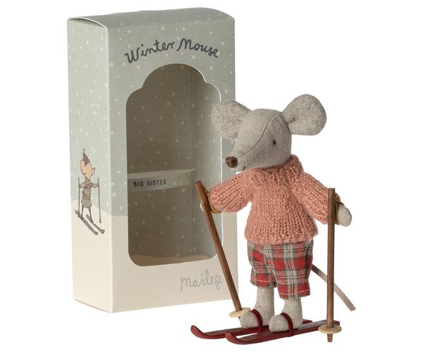 big sister | winter mouse with ski set
