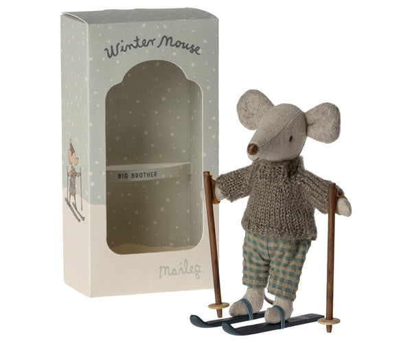 big brother | winter mouse with ski set