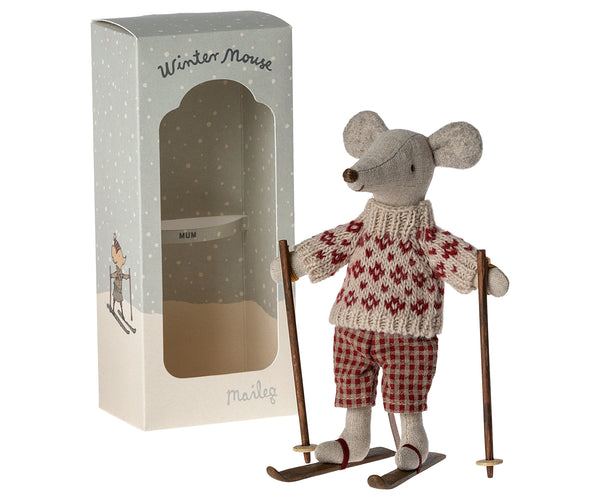 mum | winter mouse with ski set