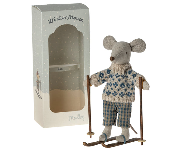 dad | winter mouse with ski set