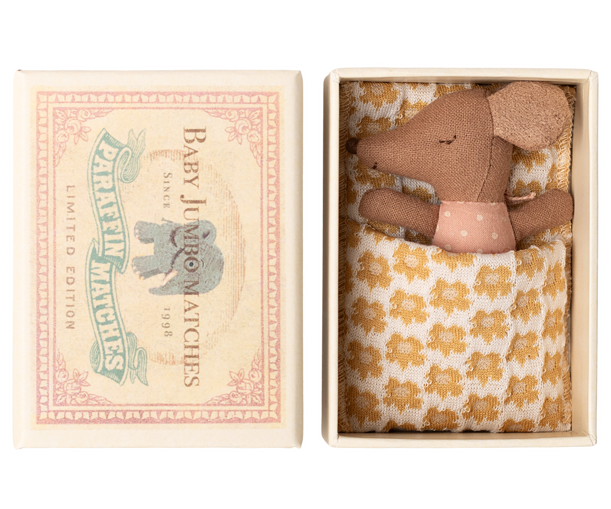 baby mouse | sleepy/wakey in matchbox - rose