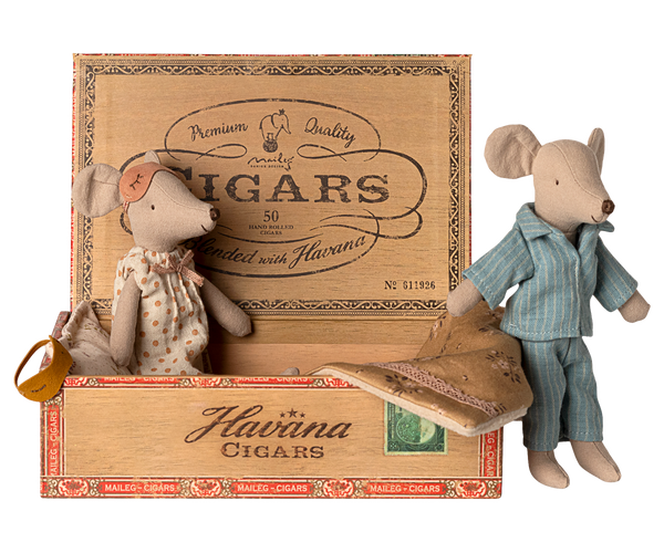 mum & dad mice in a cigar box (new!)