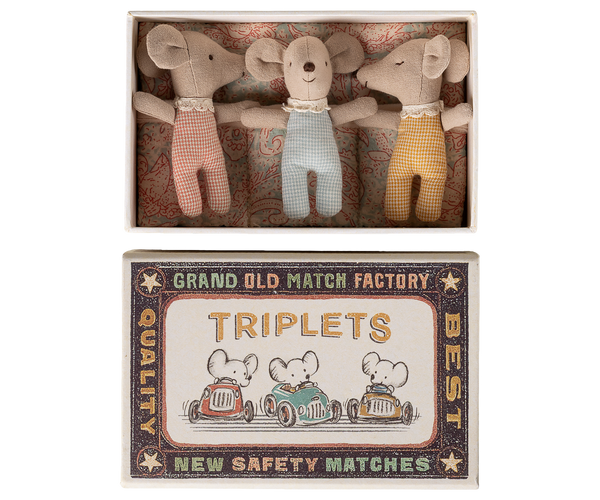 baby mice in matchbox | triplets - checker