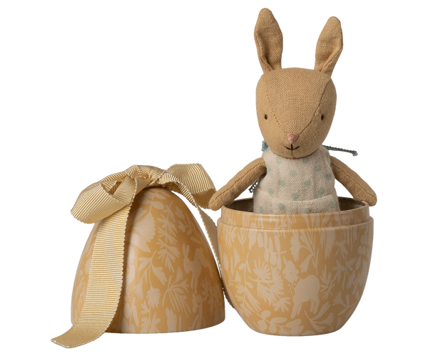 easter egg with micro rabbit | small - cream yellow