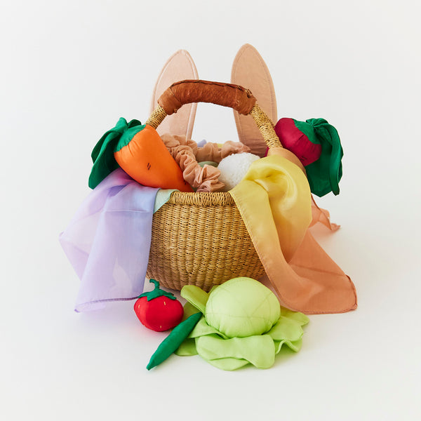 woven basket | leather handle