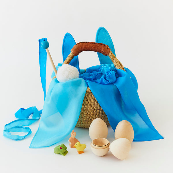 woven basket | leather handle