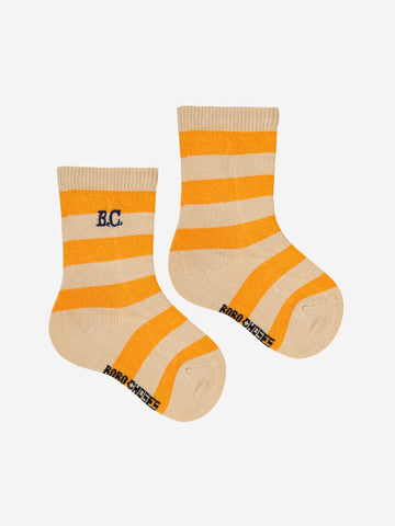 long baby socks | yellow stripes