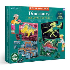 36 piece four puzzle set | ready to learn - dinosaurs