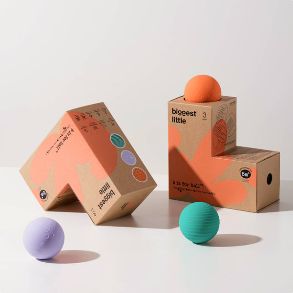 montessori-inspired L shaped box | b is for ball® - 3-ball set