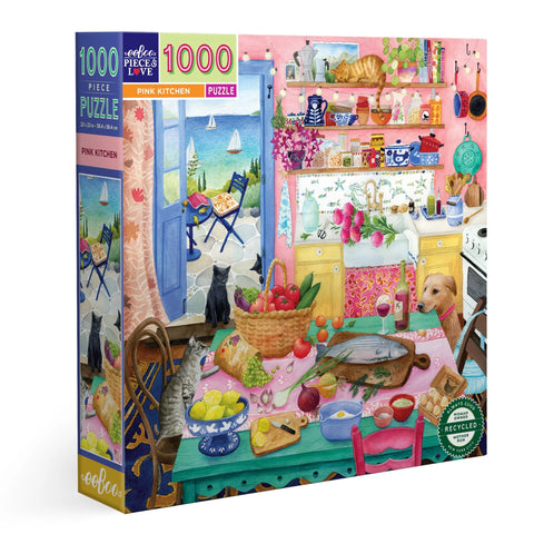 1000 piece puzzle | pink kitchen