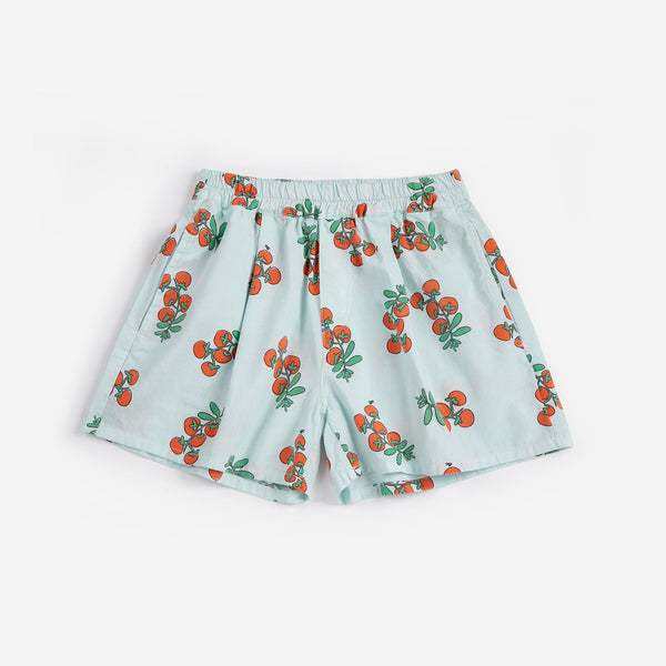 woven shorts | juicy tomatoes