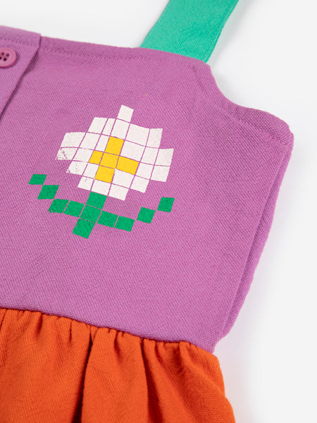 woven dress | pixel daisy color block