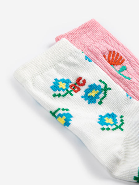 baby short socks pack x2 | flower