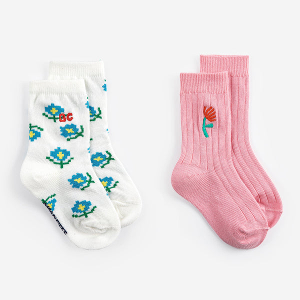 baby short socks pack x2 | flower