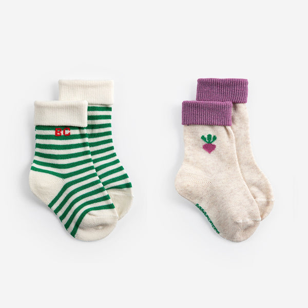 baby short socks packs x2 | pixel sugar beet