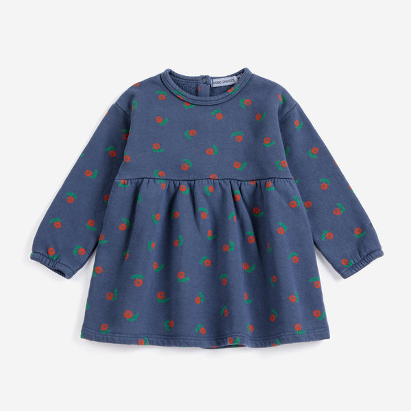 baby fleece dress | stamp bloom all over