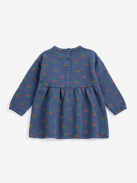baby fleece dress | stamp bloom all over