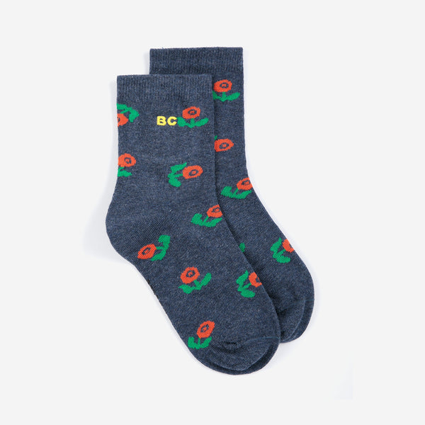 short socks | stamp bloom all over