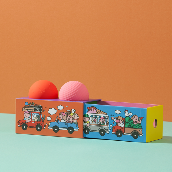 b is for ball® x sundae kids | 2-ball set - “beep beep” car toy box