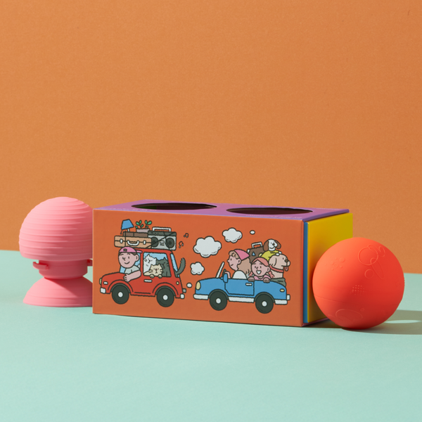 b is for ball® x sundae kids | 2-ball set - “beep beep” car toy box